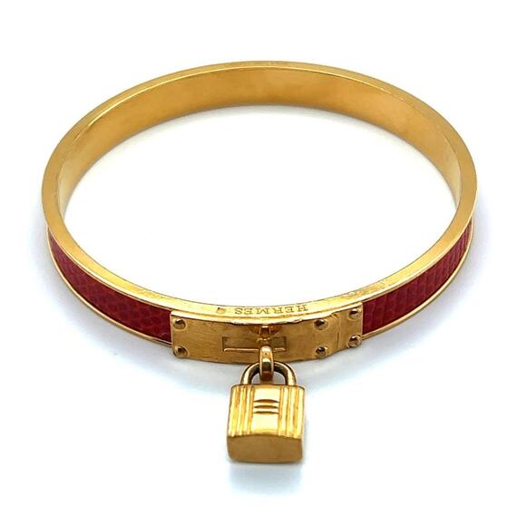 192. Hermes Kelly Lock Red Lizard - Picture 1 of 3